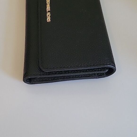 Michael Kors Tri-Fold Leather Wallet Black Jet Set - Picture 2 of 10